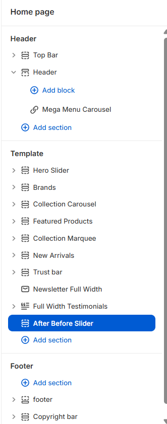 Home Page Structure